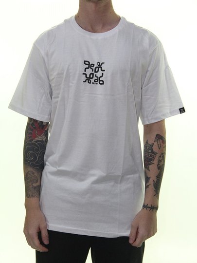 Camiseta Masculina Grow Four Logos Manga Curta Estampada - Branco