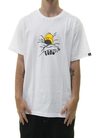 Camiseta Masculina Grow Homer Tee Manga Curta Estampada - Branco