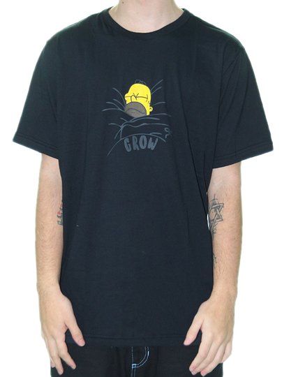 Camiseta Masculina Grow Homer Tee Manga Curta Estampada - Preto