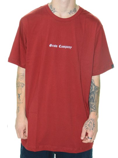 Camiseta Masculina Grow Old Manga Curta Estampada - Vermelho