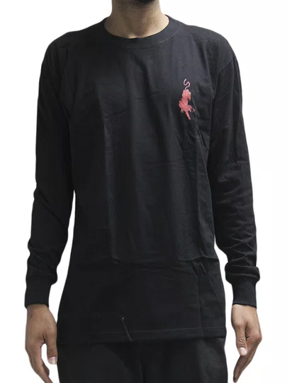 Camiseta Masculina Grow Pantera Manga Longa Estampada - Preto