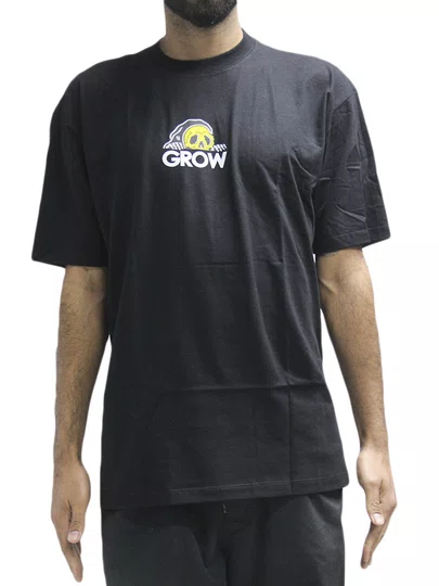 Camiseta Masculina Grow Skull Manga Curta Estampada - Preto