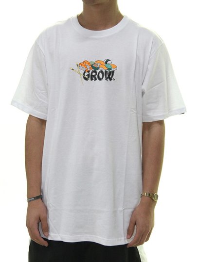 Camiseta Masculina Grow Sushi Manga Curta Estampada - Branco