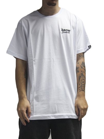 Camiseta Masculina Grow Your Sounds Manga Curta Estampada - Branco