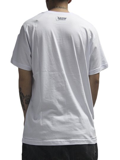 Camiseta Masculina Grow Your Sounds Manga Curta Estampada - Branco