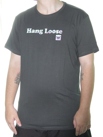 Camiseta Masculina Hang Loose Mactye Manga Curta Estampada - Preto