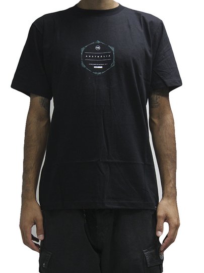 Camiseta Masculina HB Australia Manga Curta Estampada - Preto