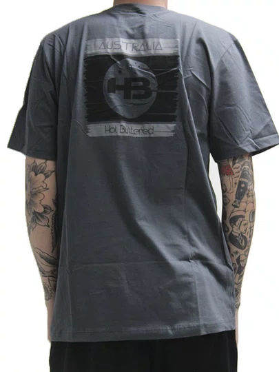 Camiseta Masculina HB Basica Square Manga Curta Estampada - Chumbo