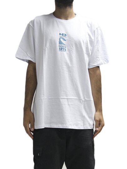 Camiseta Masculina HB Wave Manga Curta Estampada - Branco