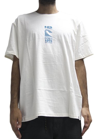 Camiseta Masculina HB Wave Manga Curta Estampada - Off White