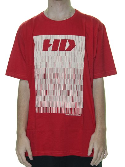 Camiseta Masculina HD Lines Manga Curta - Vermelho