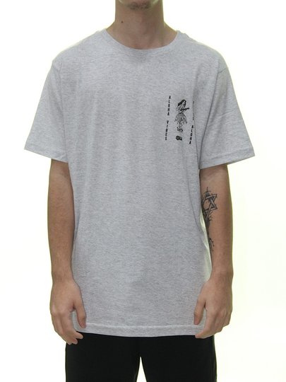 Camiseta Masculina HIC Vibes Aloha Manga Curta Estampado - Cinza Mesclado