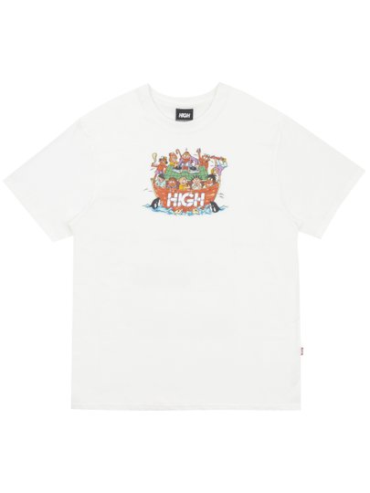 Camiseta Masculina High Ark Manga Curta Estampada - Branco