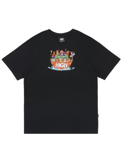 Camiseta Masculina High Ark Manga Curta Estampada - Preto