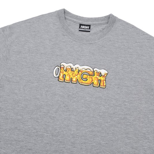 Camiseta Masculina High Beer Manga Curta Estampada - Cinza/Mescla