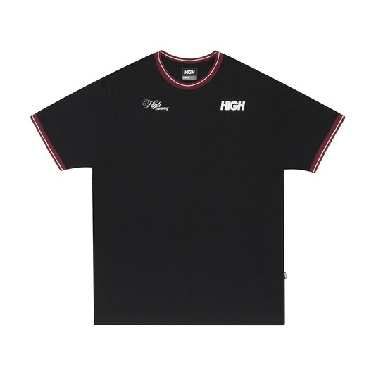 Camiseta Masculina High Classy Manga Curta Estampada - Preto/Vinho
