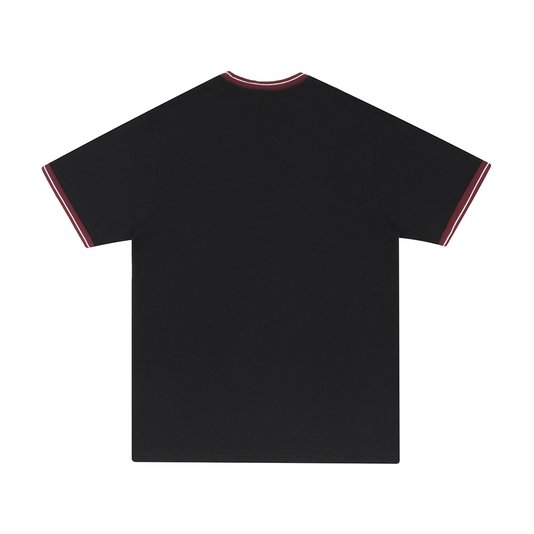 Camiseta Masculina High Classy Manga Curta Estampada - Preto/Vinho