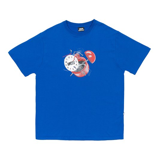 Camiseta Masculina High Clock Manga Curta Estampada - Azul