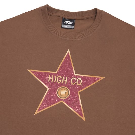 Camiseta Masculina High Fame Manga Curta Estampada - Marrom