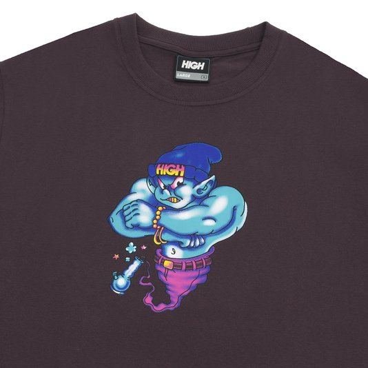Camiseta Masculina High Genius Manga Curta Estampada - Marrom