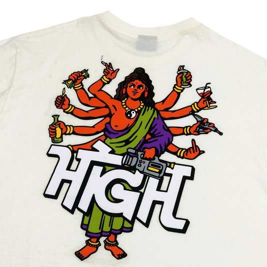 Camiseta Masculina High Goddess Manga Curta Estampada - Branco