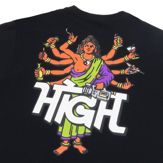 Camiseta Masculina High Goddess Manga Curta Estampada - Preto