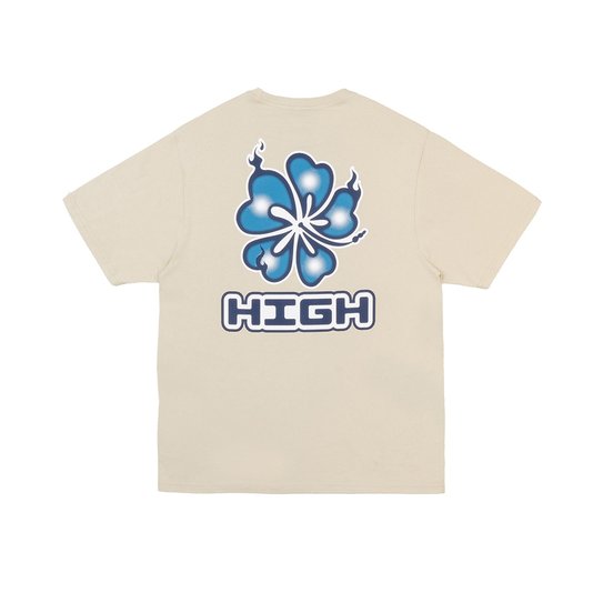 Camiseta Masculina High Hawaii Manga Curta Estampada - Bege