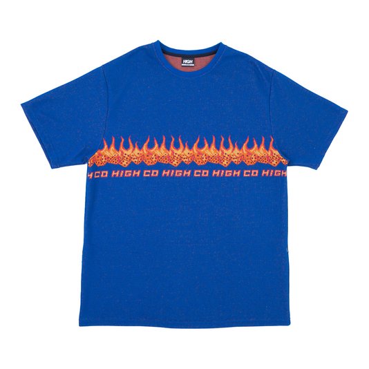 Camiseta Masculina High Jacquard Tee Dices Manga Curta Estampada - Azul