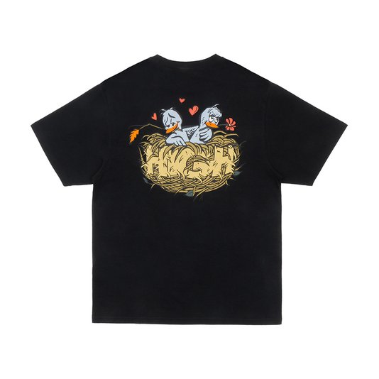 Camiseta Masculina High Love Birds Manga Curta Estampada - Preto