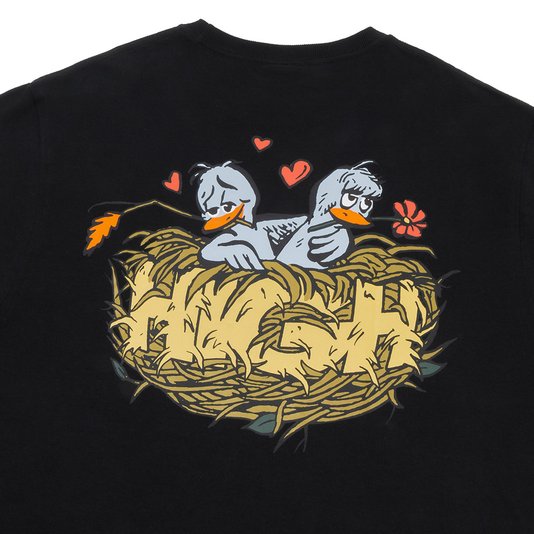 Camiseta Masculina High Love Birds Manga Curta Estampada - Preto