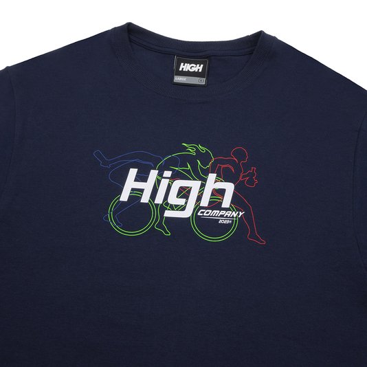 Camiseta Masculina High Thriatlon Manga Curta Estampada - Marinho