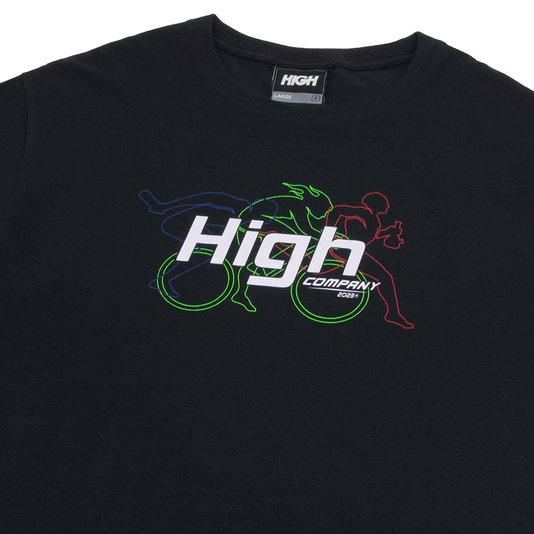 Camiseta Masculina High Thriatlon Manga Curta Estampada - Preto
