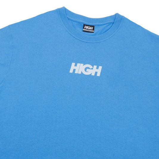 Camiseta Masculina High Tonal Logo Manga Curta Estampada - Azul Céu 