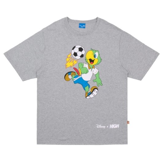 Camiseta Masculina High x Disney Skillz Manga Curta Estampada - Cinza/Mescla