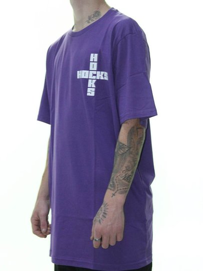 Camiseta Masculina Hocks Cruz Manga Curta Estampada - Roxo