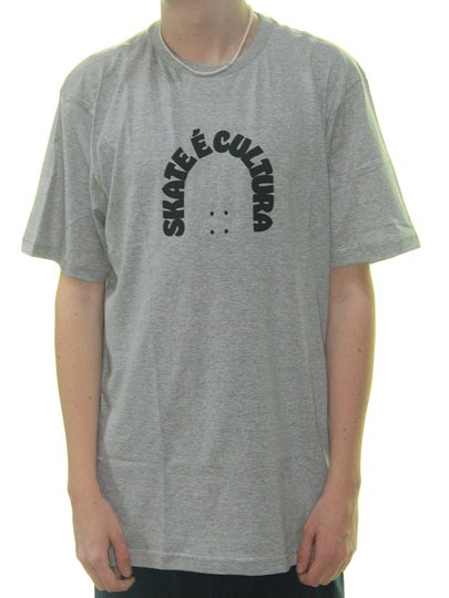 Camiseta Masculina Hocks Skate é Cultura Manga Curta Estampada - Cinza Mesclado