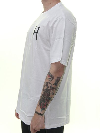 Camiseta Masculina HUF Classic H Big Manga Curta Estampada - Branco