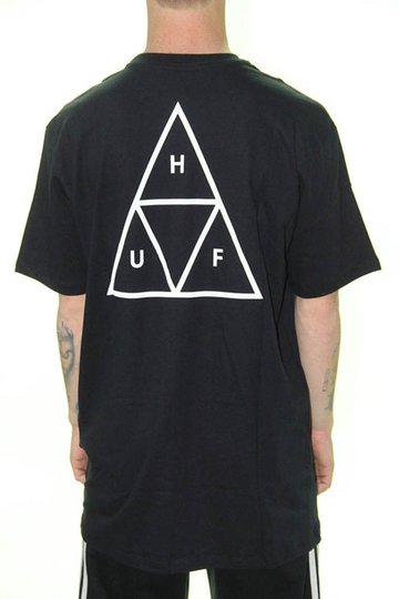 Camiseta Masculina HUF Essentials TT Manga Curta Estampada - Preto