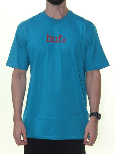 Camiseta Masculina Huf Type Manga Curta Estampada - Turquesa