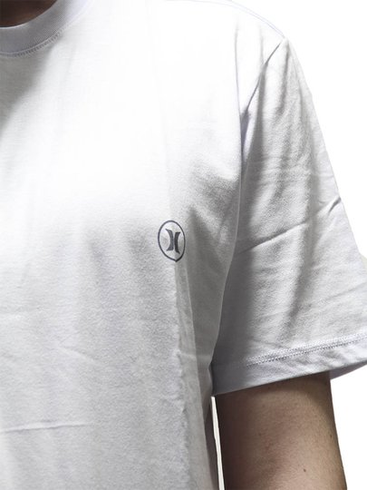 Camiseta Masculina Hurley Circle Icon Manga Curta Estampada - Branco