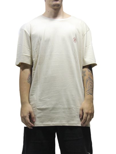 Camiseta Masculina Hurley Circle Iconover Manga Curta Estampada - Areia