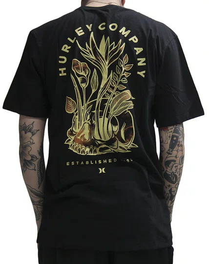 Camiseta Masculina Hurley End Off Manga Curta Estampada - Preto