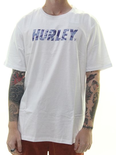 Camiseta Masculina Hurley Hypnosis Manga Curta Estampada - Branco