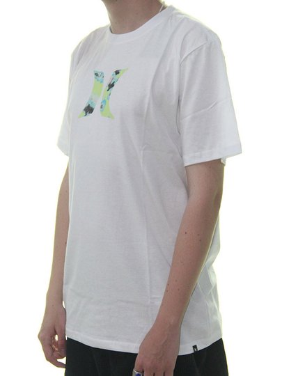 Camiseta Masculina Hurley Liquid Manga Curta Estampada - Branco