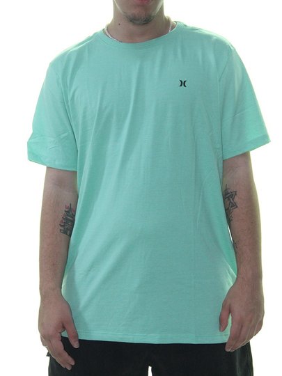 Camiseta Masculina Hurley Mini Icon Manga Curta Estampada - Verde Agua