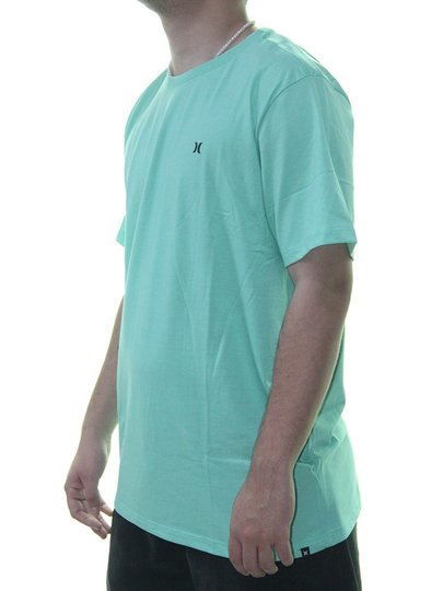 Camiseta Masculina Hurley Mini Icon Manga Curta Estampada - Verde Agua