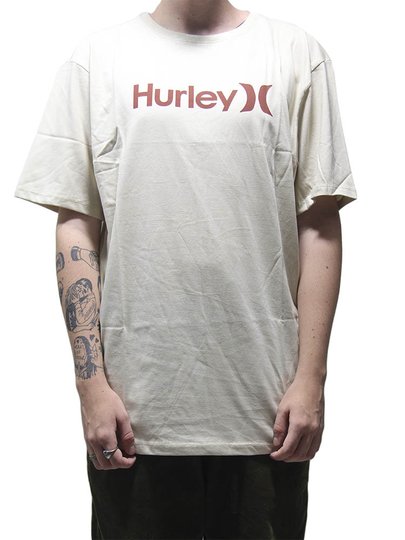 Camiseta Masculina Hurley O&O Solid Manga Curta Estampada - Areia
