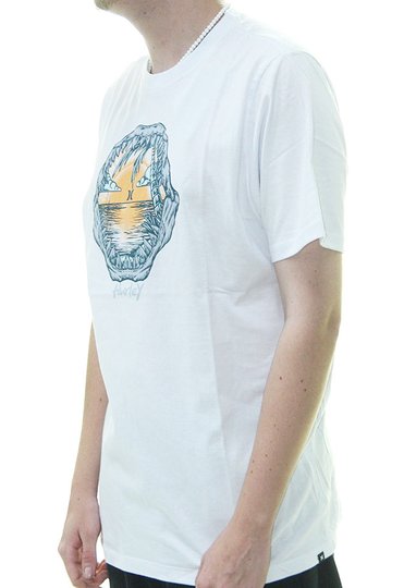 Camiseta Masculina Hurley Shark Manga Curta Estampada - Branco