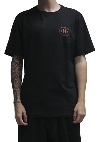 Camiseta Masculina Hurley Silk Bottle Manga Curta Estampada - Preto