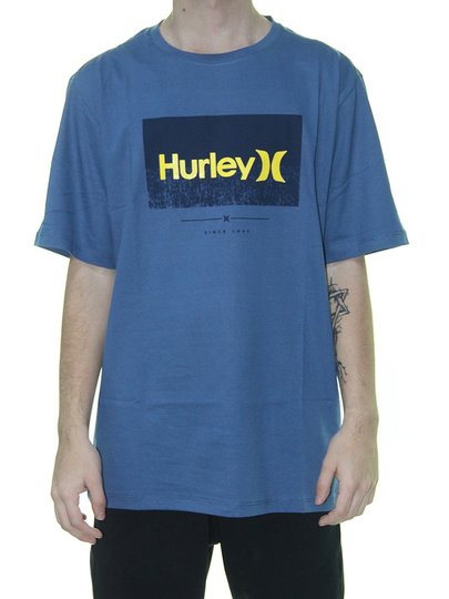 Camiseta Masculina Hurley Silk Disorder Manga Curta Estampada - Azul